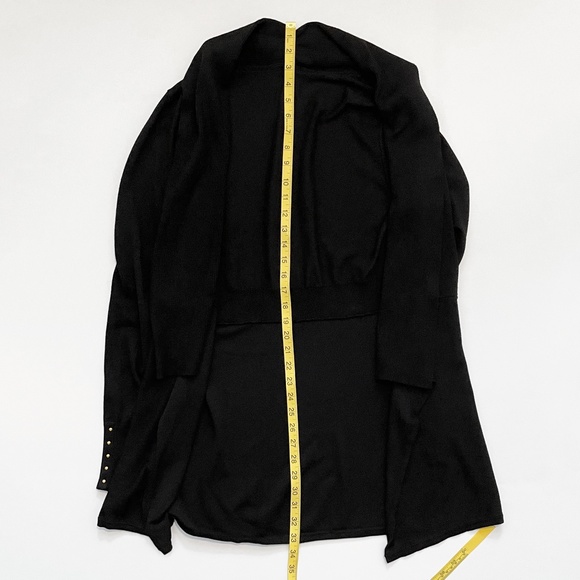 White House Black Market Black Long Sleeve Sweater Gold Buttons Size M - Picture 11 of 13